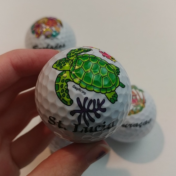Set of 5 Collectors Golf Balls Island Patterns - Picture 3 of 7